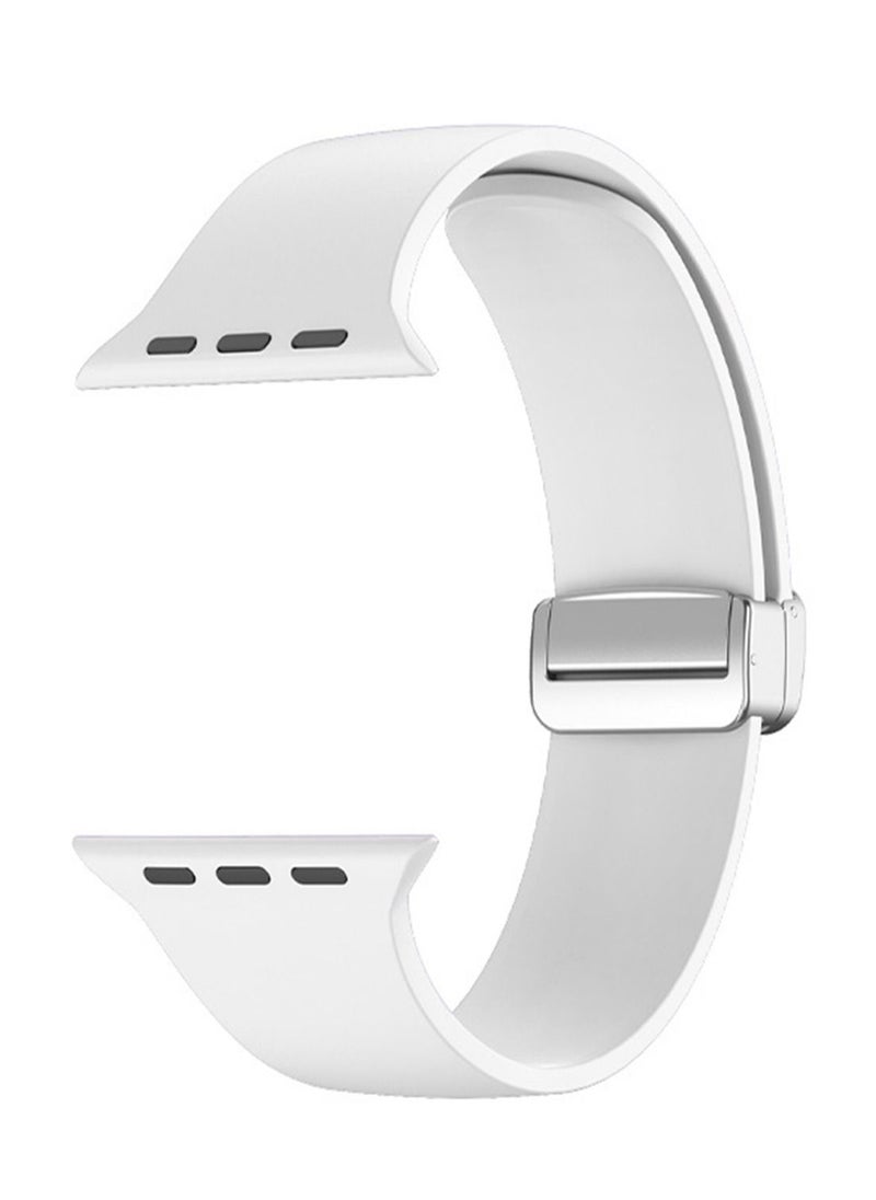 Youque - Silicone Sport Watch Strap/Watchband for Apple iWatch Series 1/2/3/4/5/6/7/8/Ultra 42/44/45/49mm White - Image 1