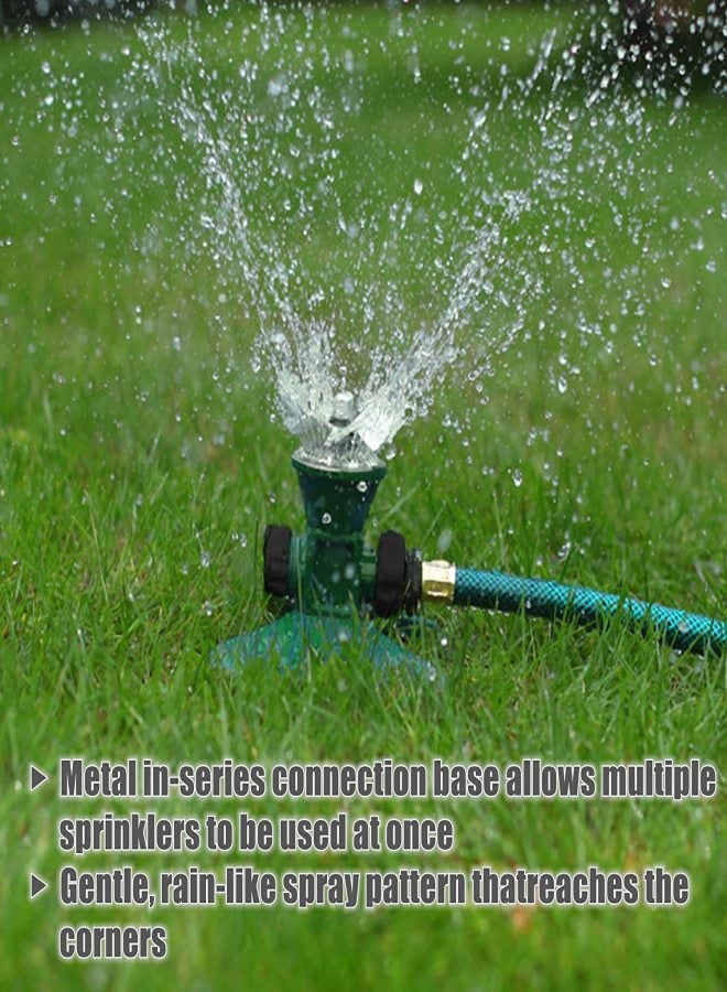 Lawn Sprinkler, Heavy Duty Metal Square Garden Sprinkler, 360 Degree Large Area Irrigation, Connectable Rotating Automatic Water Sprinklers for Yard Lawn Garden Watering - Image 3