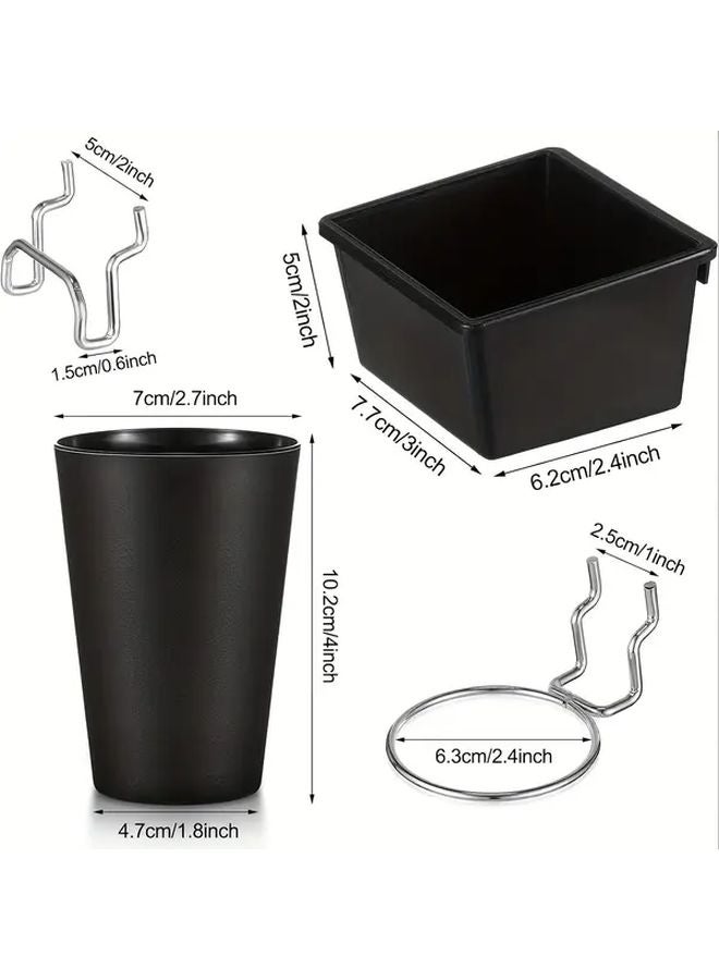 48 قطعة من صناديق لوحة الأرفف السوداء مع خطاطيف وحلقات مجموعة منظم تخزين للمنزل والمكتب والمرآب - Image 4