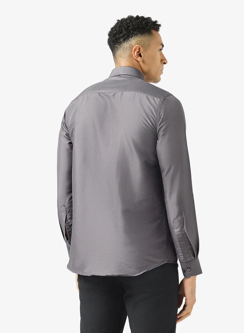 Robert Wood Bio-Wash Solid Cotton Shirt