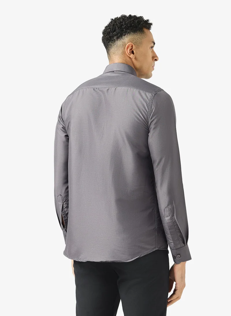 Robert Wood Bio-Wash Solid Cotton Shirt