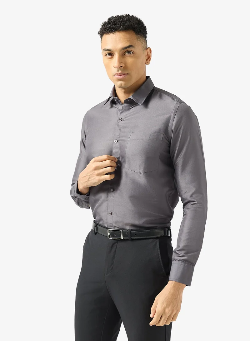 Robert Wood Bio-Wash Solid Cotton Shirt