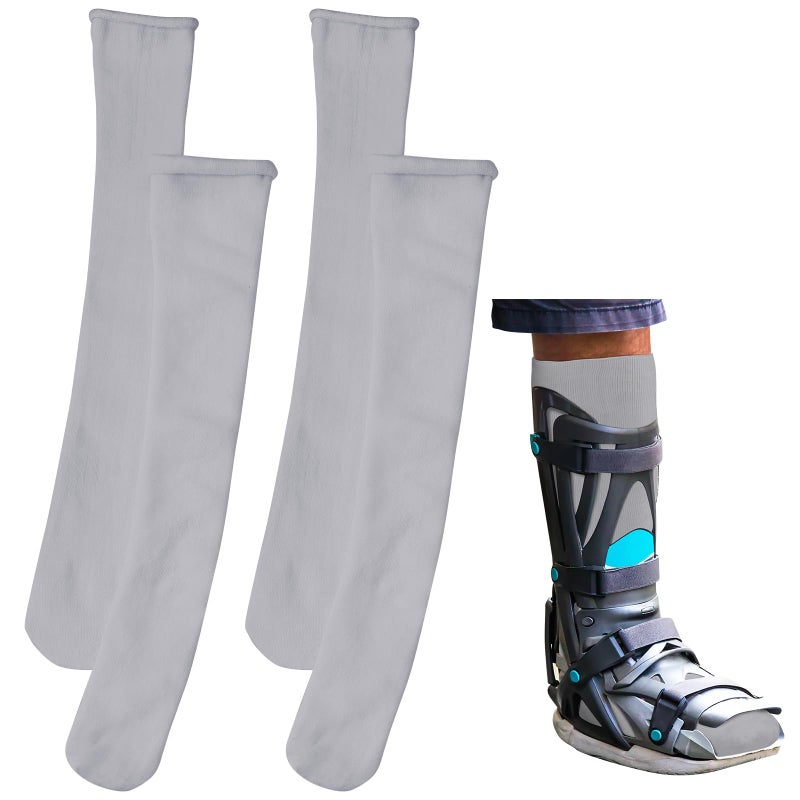 Seematn 2 Pairs Walking Boot Socks for Orthopedic Walker Brace Medical Boot Sock for Women and Men, One Size Fits Most(Gray) - Image 1