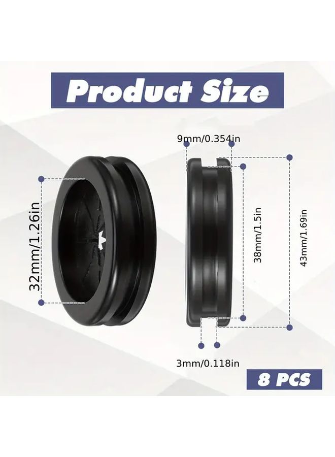 8PCS Double Sided Rubber Grommets For Wire Management And Drill Hole Protection - Image 3