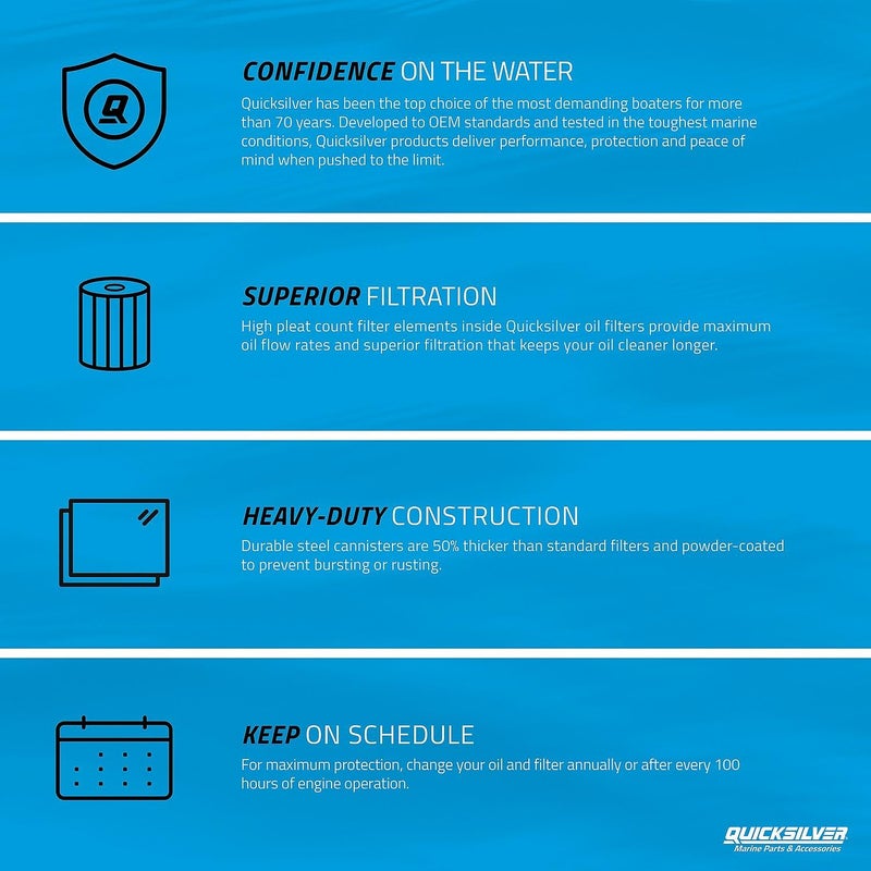 Quicksilver 8M0162830 Oil Filter for Select Mercury and Mariner 4-Stroke Outboards 25-115hp - Image 5