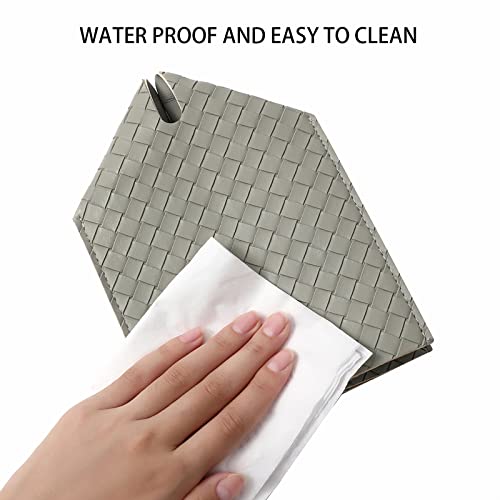 zoocatia Tissue Box Cover PU Leather Tissue Holder Square Facial Tissue Case Facial Paper Organizer Dispenser for Bathroom, Vanity Countertop, Tabletop, Car, Evergreen - Image 5