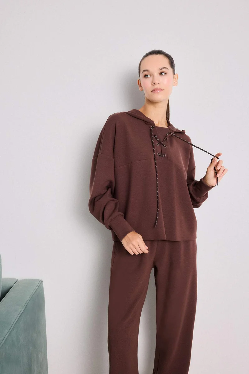 ديفاكتو Modal Tie Detail Sweatshirt