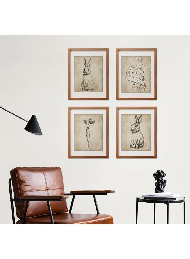 ETVISO Vintage Bunny Easter Wall Art Set – Spring Decorations, Rabbit Gallery Prints for Farmhouse & Living Room, Easter Gift for Kids, 8x10 Inch (Unframed) - Image 5