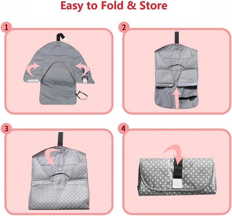 BABIES BLOOM Yellow 3 in 1 Multifunctional Travel Waterproof Baby Folding Diaper Changing Clutch/Mat Gifts for Mom Baby Travel Folding Diaper Clutch Matt - Image 2