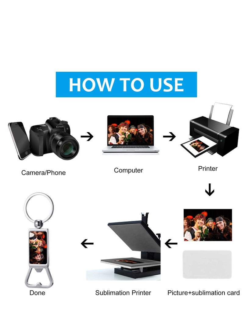 Excefore Sublimation Blanks Keychains Metal Bottle Opener Blank Key Rings 6Pcs - Image 5