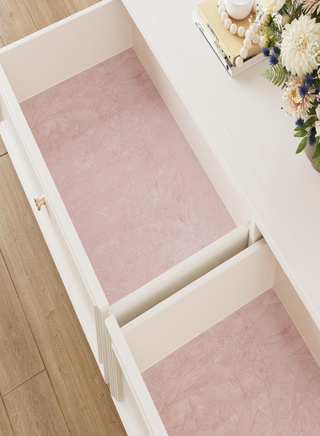 VaryPaper 15.7" x 78.7" Light Pink Crushed Velvet Flocking Contact Paper for Cabinets Dresser Soft Felt Drawer Liner Sheets Self Adhesive Fabric Velvet Wallpaper Peel and Stick for Nursery Bedroom - Image 4
