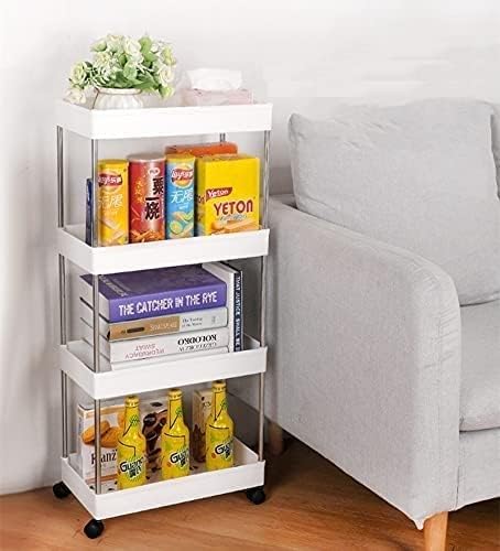 Leaffybezz 4 Layer Multipurpose Kitchen Trolley with Wheels, Space Saving Home Storage Organizer Rack Vegetable Trolley Rack Stand for Living Room, Bedroom, Office (White) - Image 2