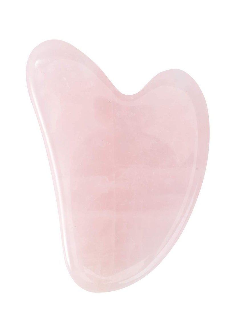NIBEMINENT Quartz Gua Sha Tool, Asian Guasha Stone Rose Massage Tool A Relaxing for Jawline, Double Chin, Wrinkles and Pain Relief,Skin Care Gift Woman(Pink) - Image 1