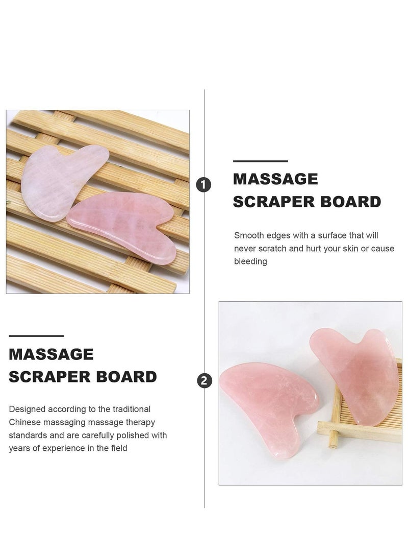 NIBEMINENT Quartz Gua Sha Tool, Asian Guasha Stone Rose Massage Tool A Relaxing for Jawline, Double Chin, Wrinkles and Pain Relief,Skin Care Gift Woman(Pink) - Image 4