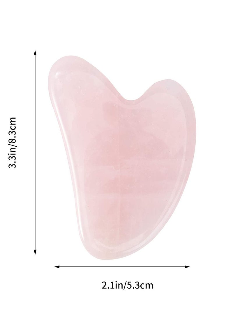 NIBEMINENT Quartz Gua Sha Tool, Asian Guasha Stone Rose Massage Tool A Relaxing for Jawline, Double Chin, Wrinkles and Pain Relief,Skin Care Gift Woman(Pink) - Image 5