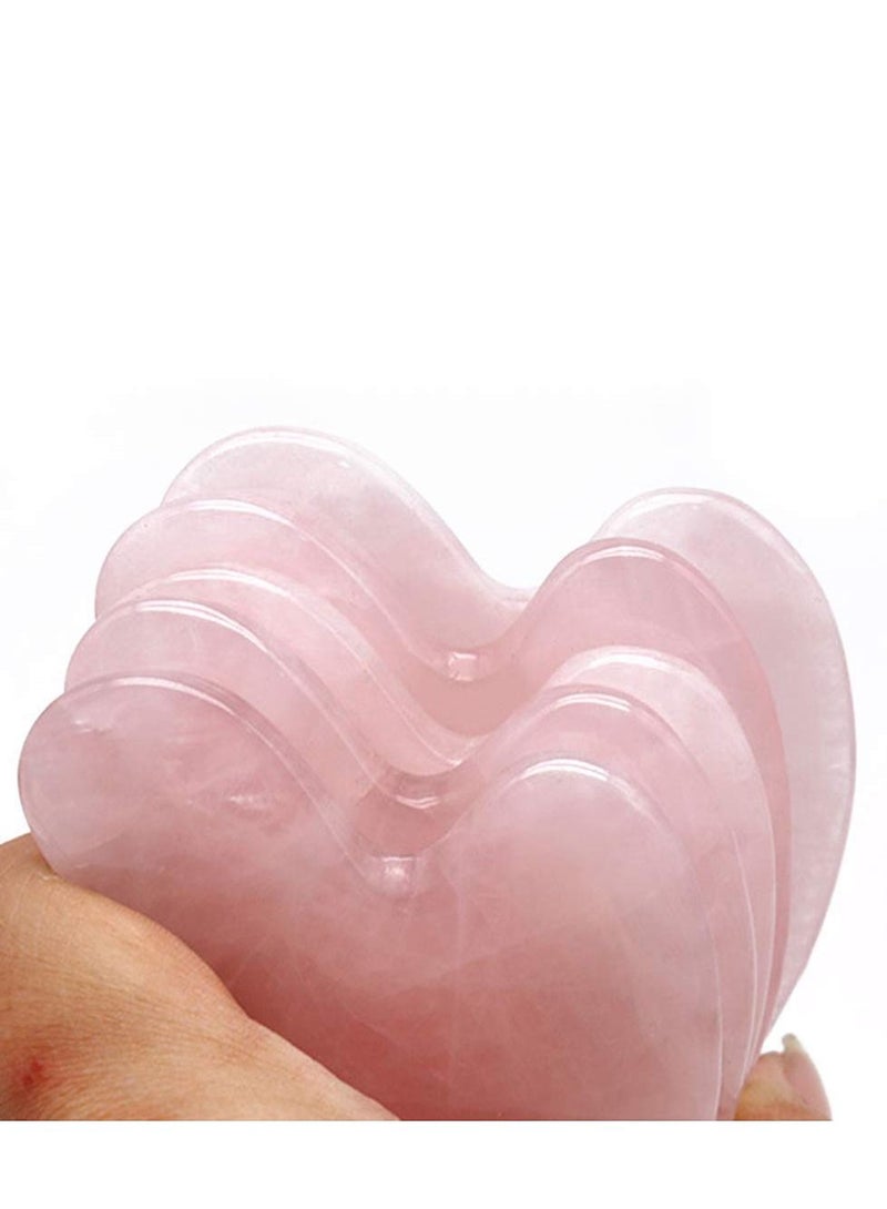 NIBEMINENT Quartz Gua Sha Tool, Asian Guasha Stone Rose Massage Tool A Relaxing for Jawline, Double Chin, Wrinkles and Pain Relief,Skin Care Gift Woman(Pink) - Image 3