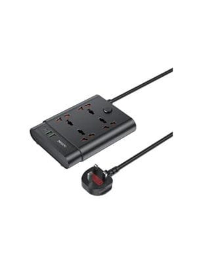 Yesido MC-11 4 Plugs + PD 20W+2 QC3.0 Ports 2650W Multi-functional High Power Socket, 2 USB QC 3.0 Max 18W Port, 1Type-C Max20W Port, 4 Universal Ports Extending - Image 1