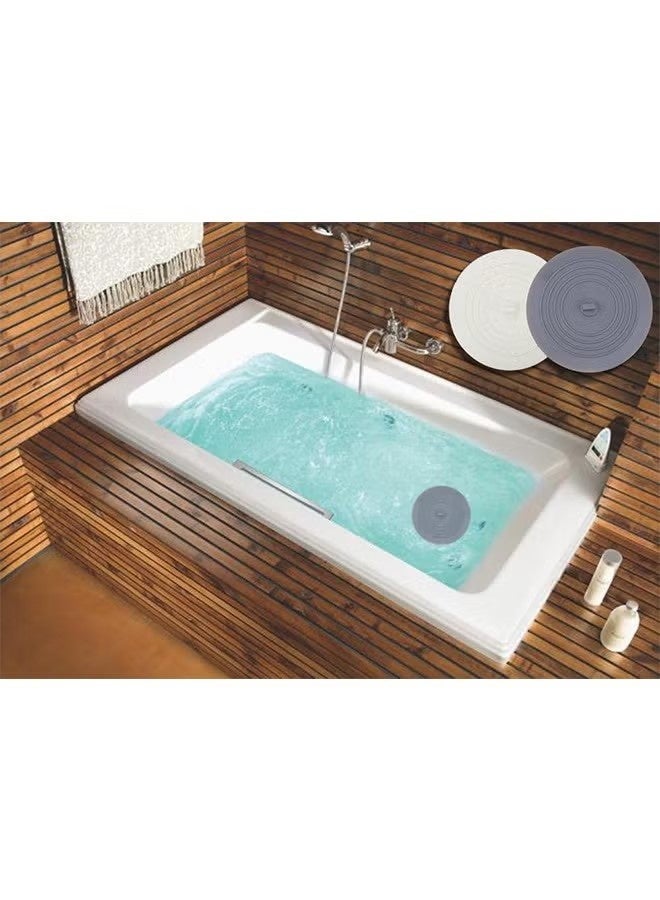 Set of 2 Silicone Tub Stoppers - 6 Inches Sink Stoppers - Flat Bathtub Drain Covers, Hair Catchers and Suction Bathtub Plugs for Kitchen, Bathroom and Laundry - Image 3