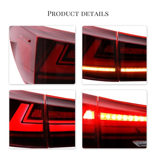 HCMOTIONZ HCmotion Tail lights Assembly for 2006-2013 Lexus Sedan XE20/IS250/IS350/ISF, Tail Lamp With Start UP Animation LED DRL light & Sequential Turn Signal,Plug-and-play, LED Tail Lights Replacement - Image 4