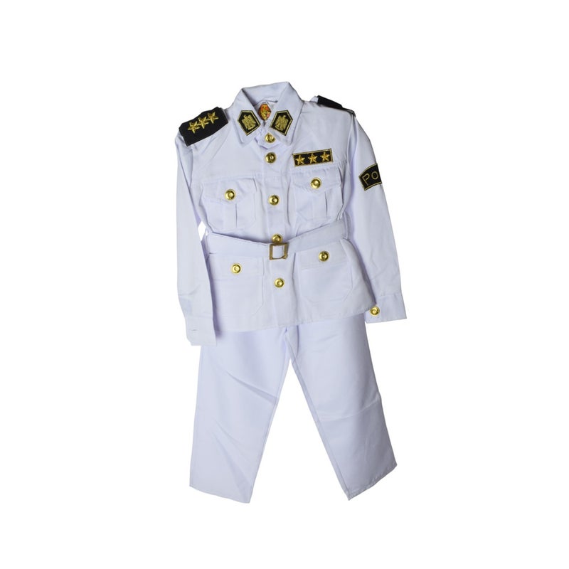 ملابس رجل الشرطة ابيض مقاس M من 6-7 سنين - M - Image 1