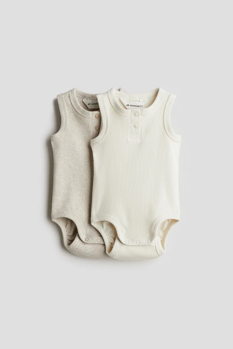 H&M 2-pack cotton sleeveless bodysuits