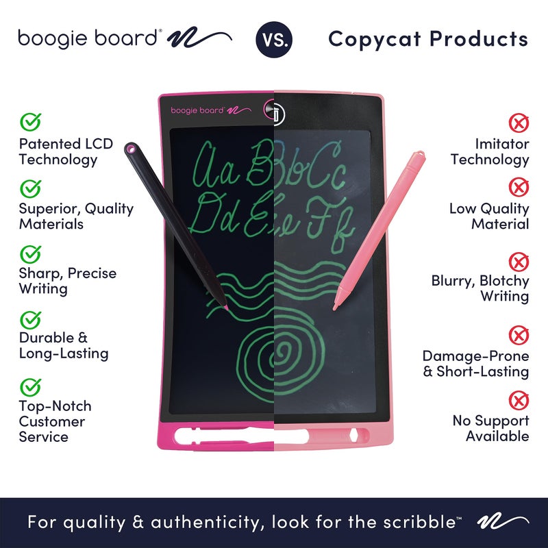 Boogie Board Boogie Board Jot Reusable Writing Tablet for Adults, 8.5 Digital Notebook with Instant Erase, Digital Notepad with Magnets, Note Taking Tablet for Work or School, Flamingo Pink  - Image 5