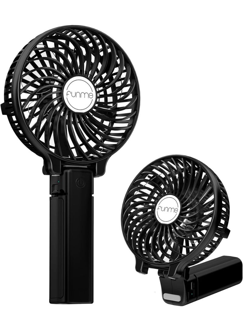 مروحة يدوية قابلة لإعادة الشحن عبر USB من Funme، تعمل لمدة 3 إلى 10 ساعات في وضع صامت، مزودة بثلاث سرعات، مروحة قابلة للطي للسفر والمكتب والتخييم والشاطئ - Image 1