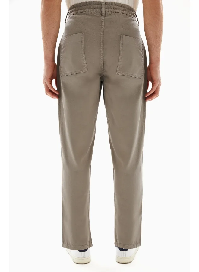 Wecre8 Taupe Drawstrings Slim Trousers