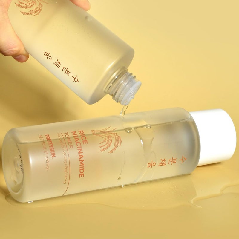 PRETTYSKIN Rice Extract Daily Facial Toner for Sensitive Skin with Niacinamide - Hydrating, Non-Sticky - Skin Tone & Texture Care, Moisture Balance, Soothing 8.45fl.oz (250ml) (Rice Niacinamide) - Image 3