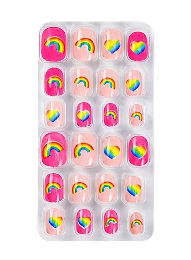 JUE-FISH Nail Stickers —False Nails Multicolour,120Pcs 5 Days Cute Design Nail Tips for Children Press On False Nails Set Manicure DIY - Image 5