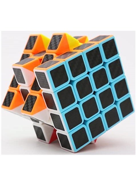 Rubiks Cube 4x4x4 Speed Cube Smooth Magic Carbon Fiber Sticker Speed Cubes Enhanced Version Black