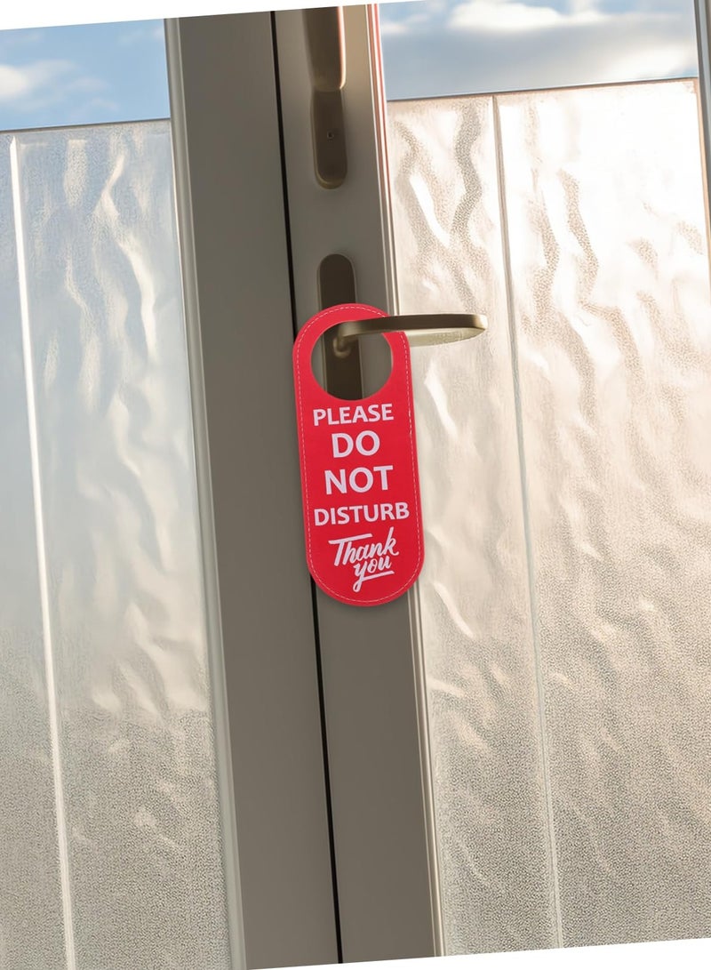 1 Pack Double Sided Do Not Disturb Door Tag, Business Design Pu Leather | Very Suitable For Homes, Offices, Restaurants (Red With Green) - Image 2