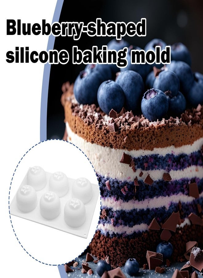 CYUXING 6-Cavity Blueberry Fruit Silicone Baking Molds, 3D Fruit Shaped Non-Stick, Silicone Mold for Mousse Cake Chocolate Pudding Jelly Ice Cream DIY Pastry Dessert, Food-Grade, Reusable - Image 3