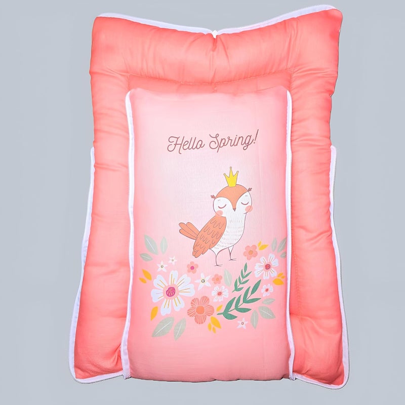 Frido Frido 3 in 1 Baby Bed Sleeping Bag Carry Nest Cotton Baby Bedding for New Born Infant Portable Bassinet for Baby Carrying Unisex 0 to 12M Light Grey Peach - Image 3