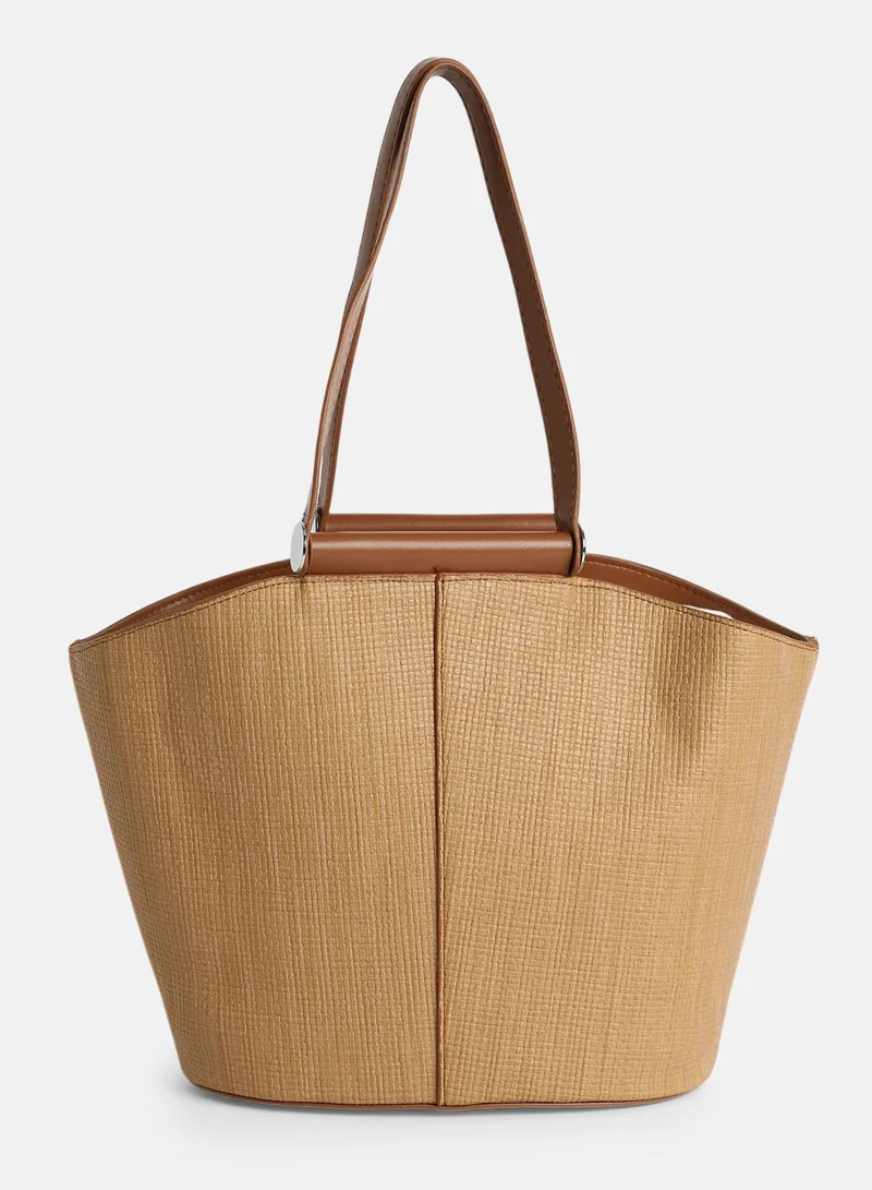 Haute Sauce Solid Zip Lock Regular Jute Hand Bag For Women
