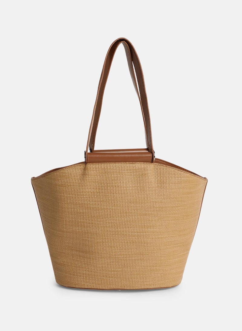 Haute Sauce Solid Zip Lock Regular Jute Hand Bag For Women  - Image 4
