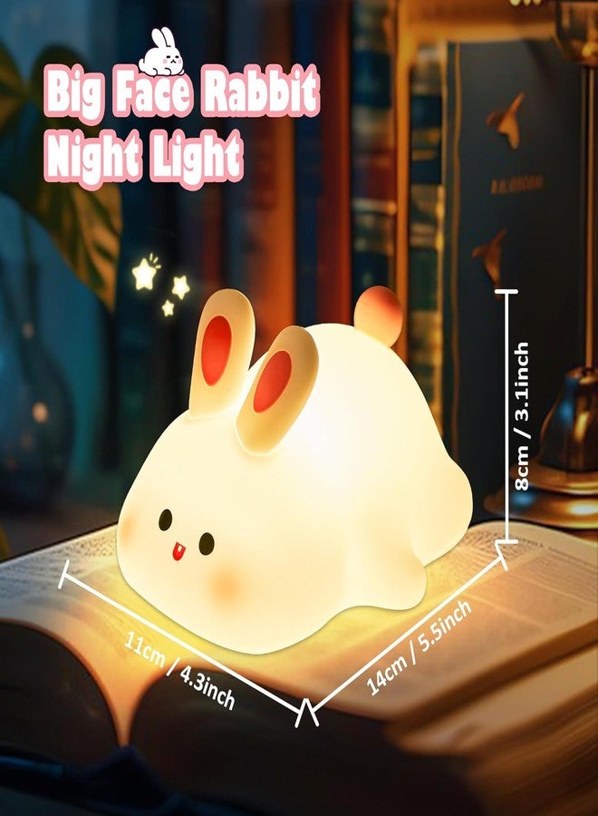 GITGRNTH LED Bunny Night Light for Kids - Soft Silicone Nursery Lamp, Rechargeable Cute Animal Nightlight with Tap Control, Bedside Lamp for Baby Room, Toddler Gifts, Bedroom Décor - Image 5