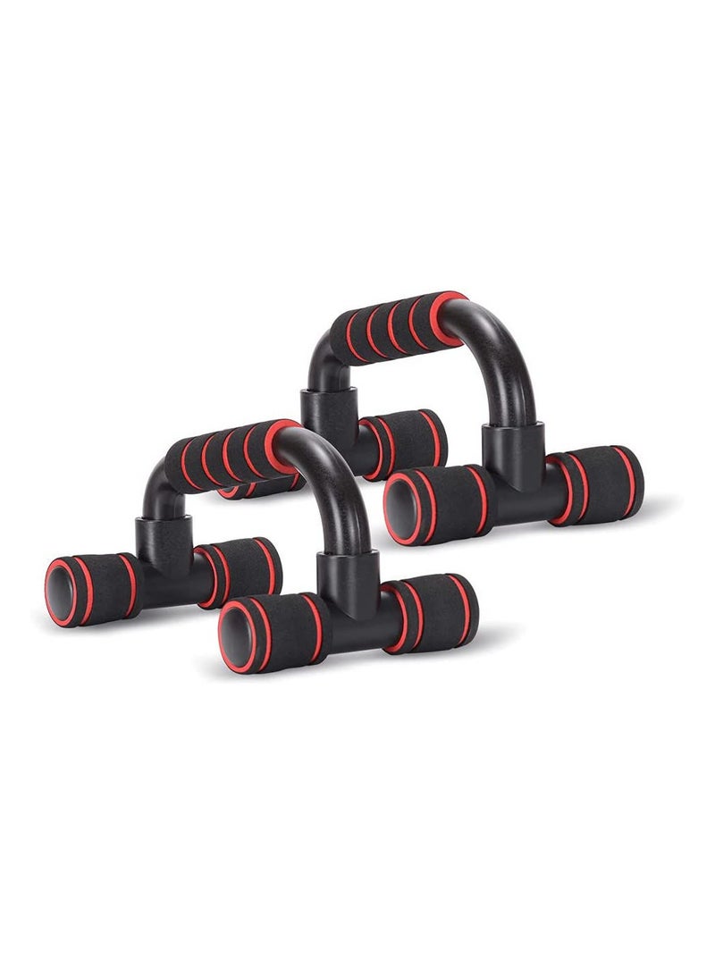 KANGAROO Push Up Bars with Non-Slip High Quality Up To 120 Kg Black-Red - Image 1