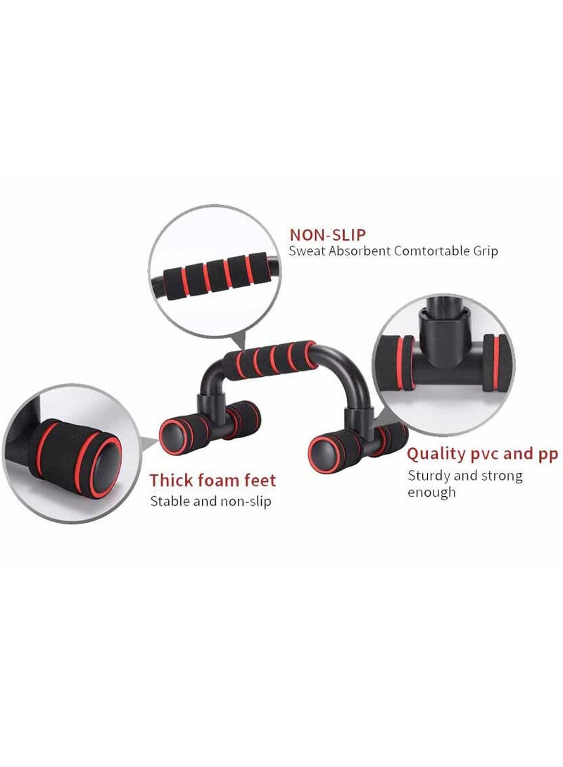 KANGAROO Push Up Bars with Non-Slip High Quality Up To 120 Kg Black-Red - Image 4