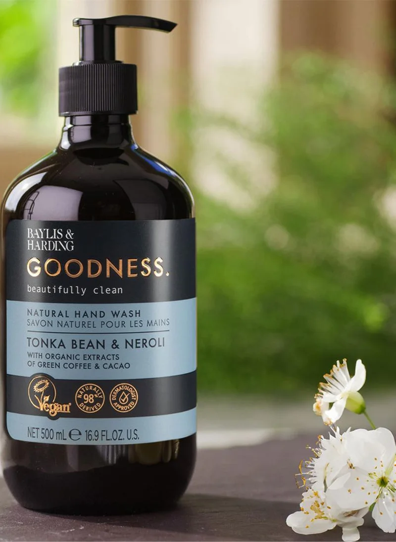 Baylis & Harding  Goodness Tonka Bean and Neroli Hand Wash, 500ml | Plant-Based and Moisturising Formula | Vegan and Cruelty-Free Hand Soap with Essential Oils | Eco-Friendly Recyclable Bottle  | Best Price UAE