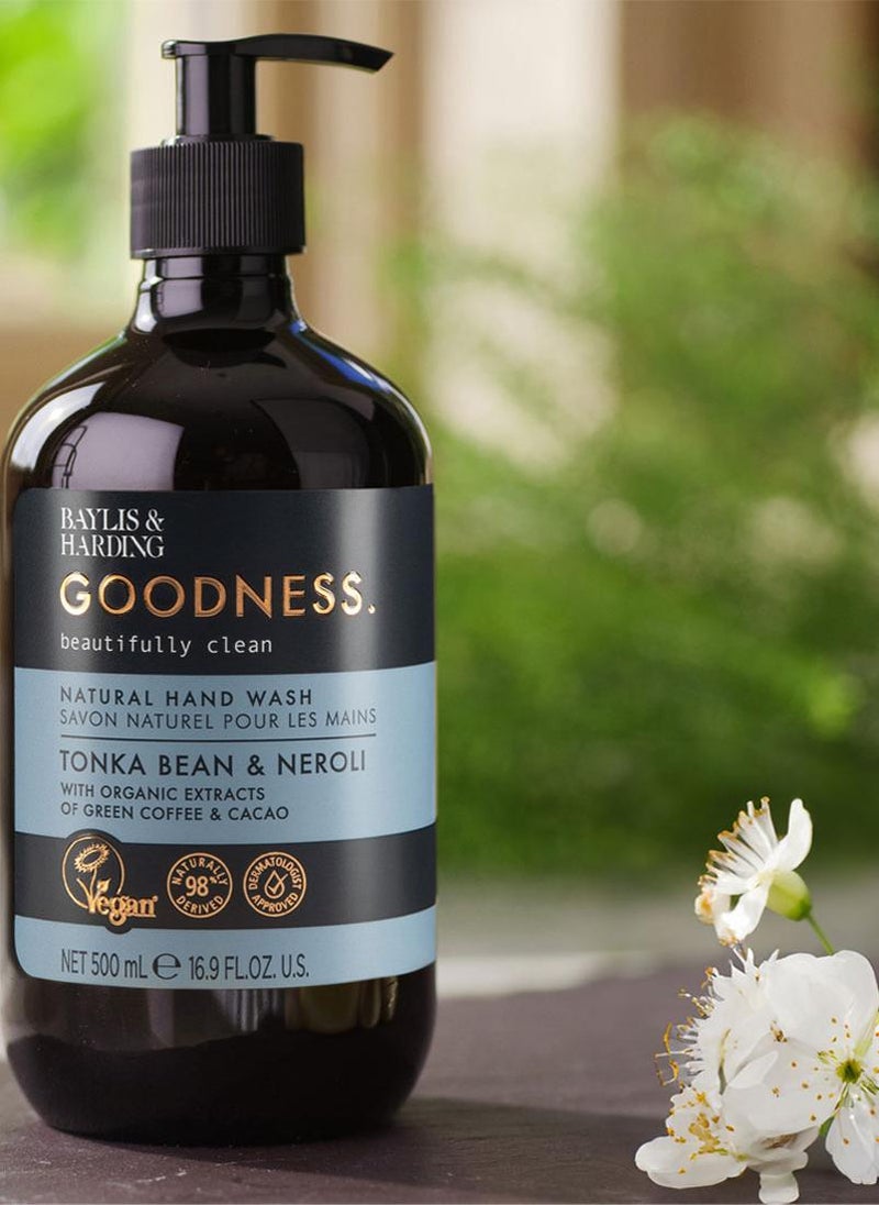 Baylis & Harding Goodness Tonka Bean and Neroli Hand Wash, 500ml | Plant-Based and Moisturising Formula | Vegan and Cruelty-Free Hand Soap with Essential Oils | Eco-Friendly Recyclable Bottle - Image 3