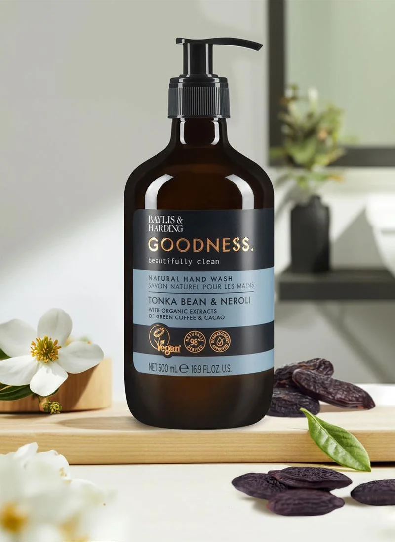 Baylis & Harding  Goodness Tonka Bean and Neroli Hand Wash, 500ml | Plant-Based and Moisturising Formula | Vegan and Cruelty-Free Hand Soap with Essential Oils | Eco-Friendly Recyclable Bottle  | Best Price UAE