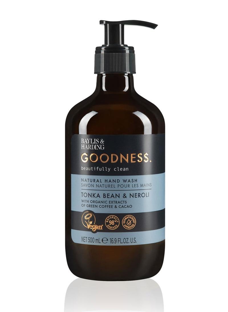 Baylis & Harding Goodness Tonka Bean and Neroli Hand Wash, 500ml | Plant-Based and Moisturising Formula | Vegan and Cruelty-Free Hand Soap with Essential Oils | Eco-Friendly Recyclable Bottle - Image 1