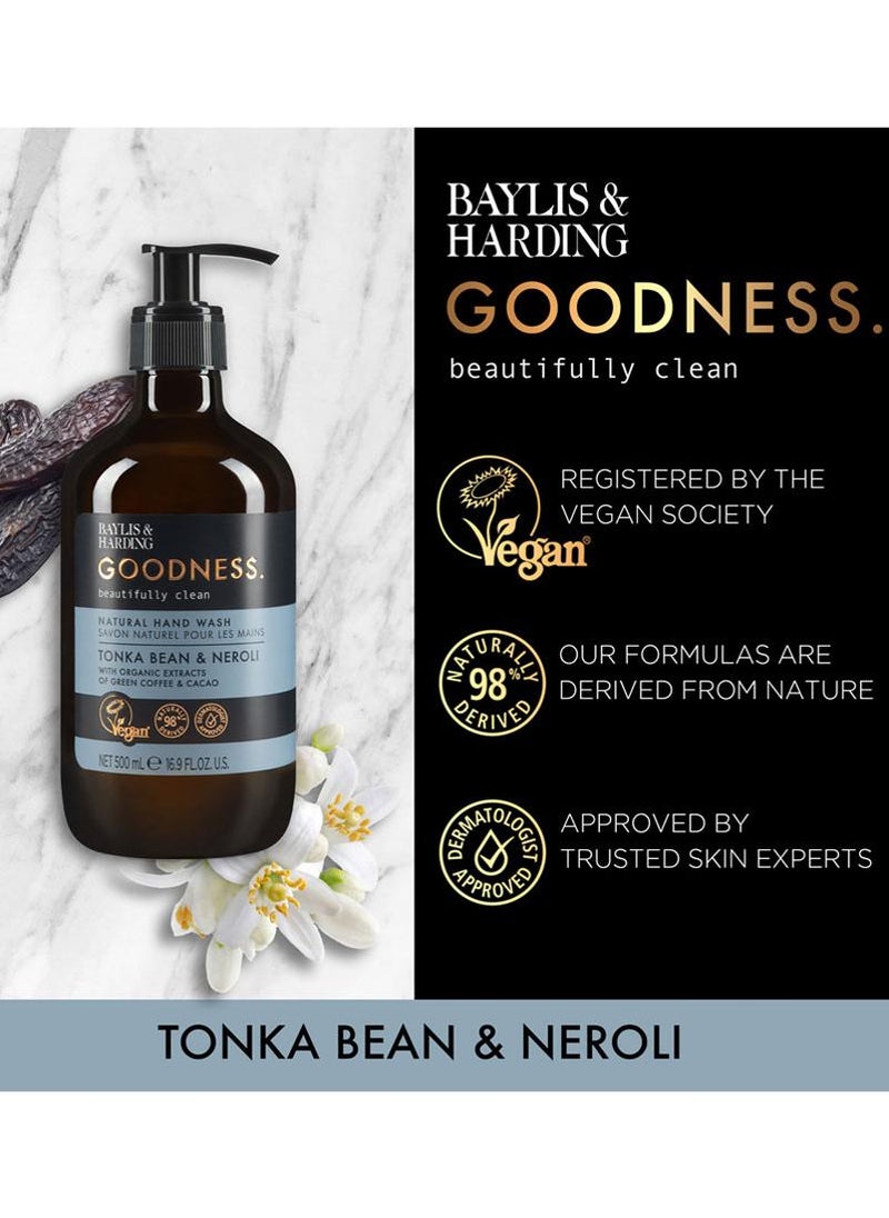 Baylis & Harding Goodness Tonka Bean and Neroli Hand Wash, 500ml | Plant-Based and Moisturising Formula | Vegan and Cruelty-Free Hand Soap with Essential Oils | Eco-Friendly Recyclable Bottle - Image 2