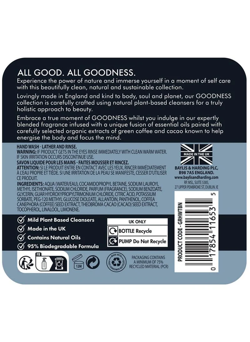 Baylis & Harding  Goodness Tonka Bean and Neroli Hand Wash, 500ml | Plant-Based and Moisturising Formula | Vegan and Cruelty-Free Hand Soap with Essential Oils | Eco-Friendly Recyclable Bottle  | Best Price UAE