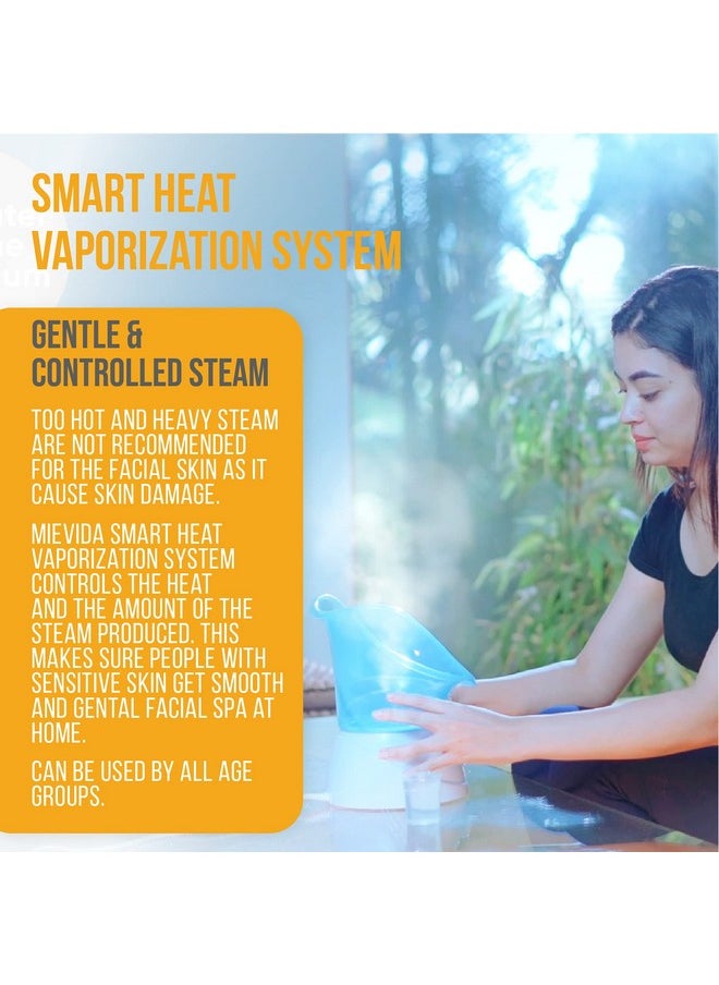 mievida - Steam Inhaler Vaporizer And Facial Steamer With Two Level Heat Setting And Temperature Control System (Pink) - Image 1