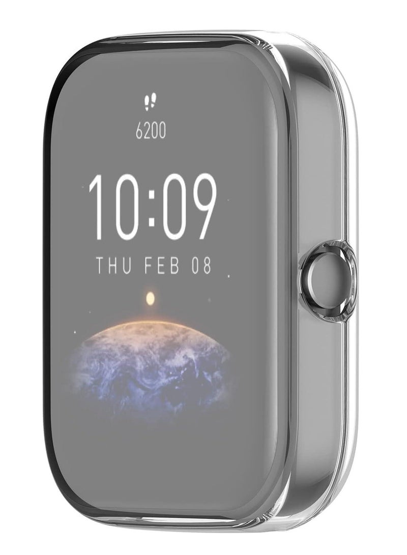 Amazfit Bip 3/3 Pro 360 Silicone Soft Case With Full Protecion - Clear - Image 2