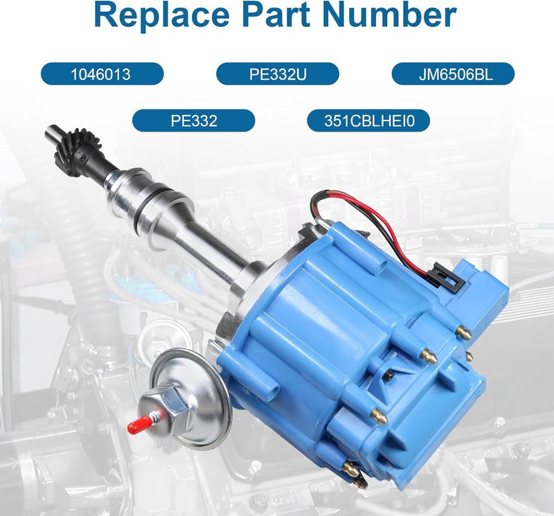 JDMSPEED New Ignition Distributor PE332U 7500RPM Replacement For Ford 351M 351C Cleveland 460 429 400 HEI - Image 4