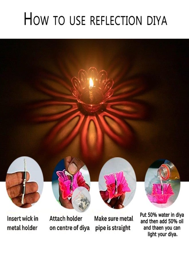 FLUZOV 3D Rangoli Reflective | 3D Shadow Reflective Diwali Diya, Home, Birthday, Diwali, Christmas,Decorative Candles 12 Pcs (3D Diya) - Image 4