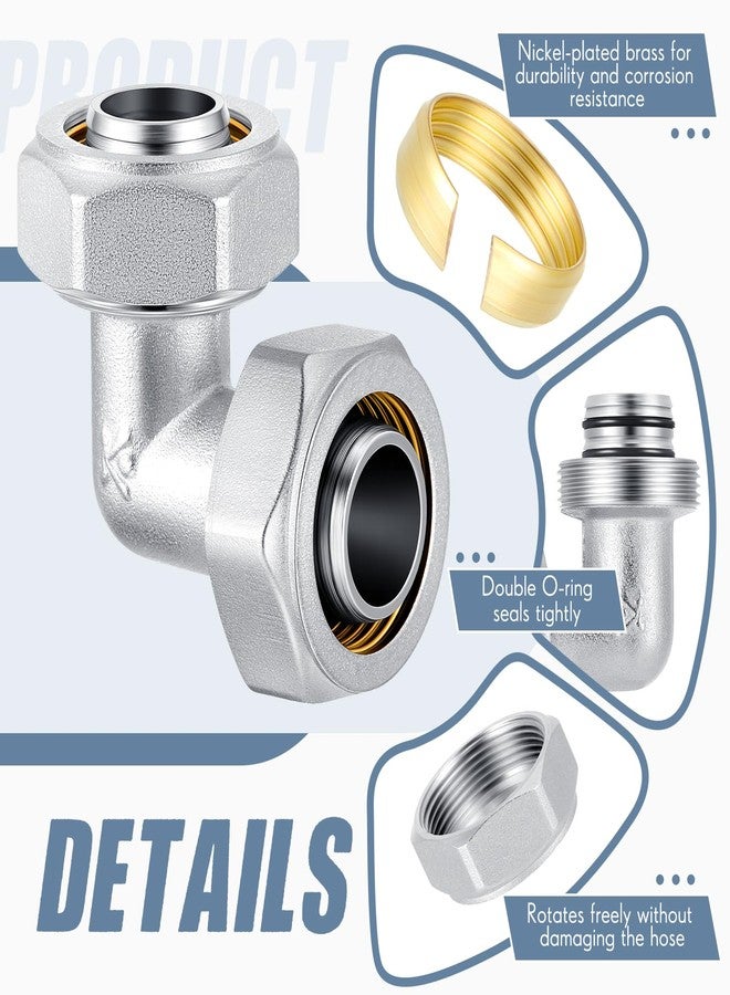 Yaocom 6 Pcs 3/4" Elbow Air Piping Fittings,Brass-nickel Plated,200psi,Tubing Fittings for Shop Compressed Air Line System Kit - Image 4